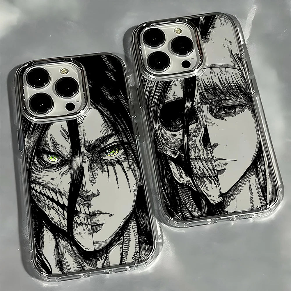 Hot Anime Black Attack On Titan Phone Case For iPhone 17 16e 16 15 14 13 12 11mini Pro Max X XR XSMAX 8 7 Air Plus Soft Cover