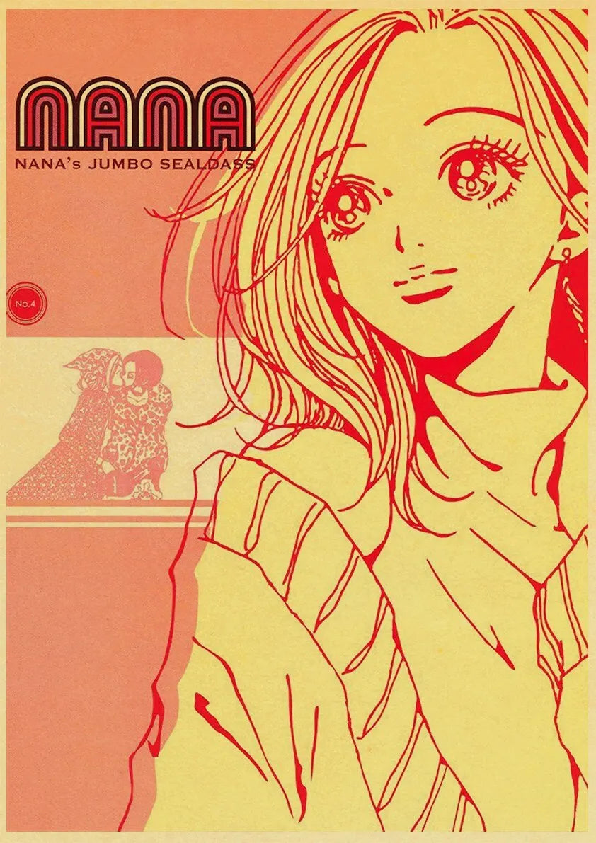 NANA Anime Canvas Poster  Vintage Japanese Comic Art for Living Room Bar Caf Wall Dcor