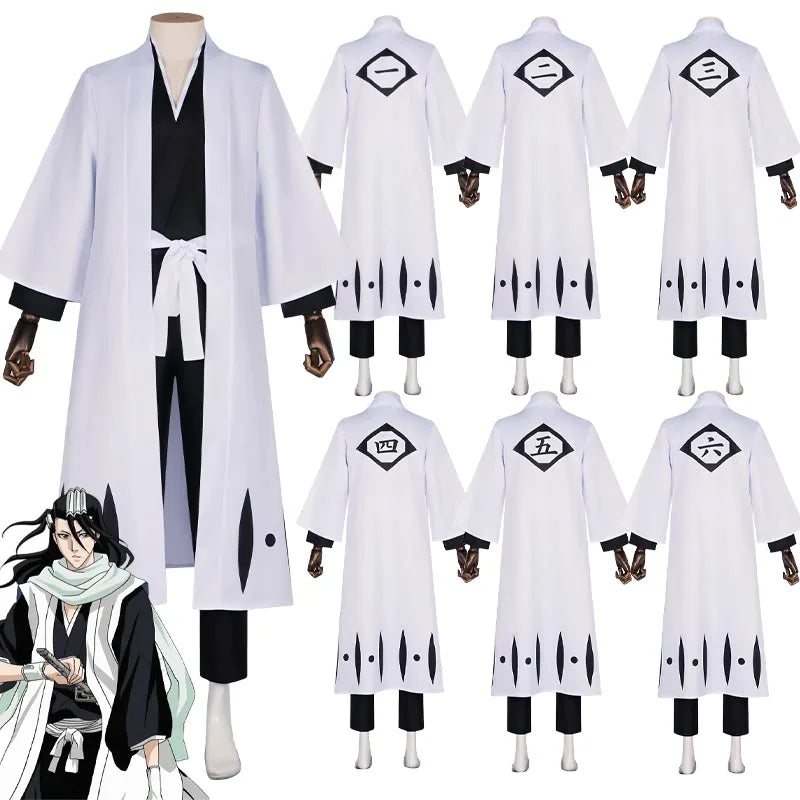 Anime Aizen Sousuke Cosplay Costume Bleach Cosplay Kuchiki Byakuya Captain Hitsugaya Toushir Captain Robe Kimono Outfit for Men