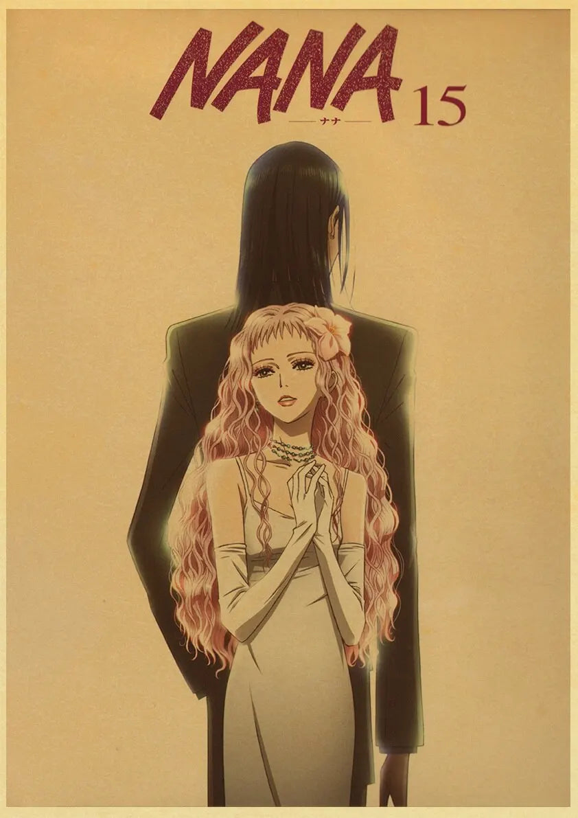 NANA Anime Canvas Poster  Vintage Japanese Comic Art for Living Room Bar Caf Wall Dcor
