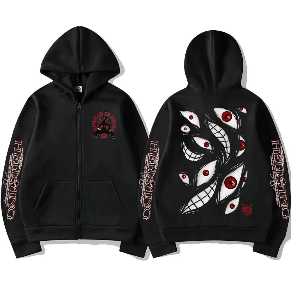 Fullmetal Alchemist Anime Sweatshirt Printed Hooded Men Women Zipper Classic Hoodies Harajuku Zip Jacket