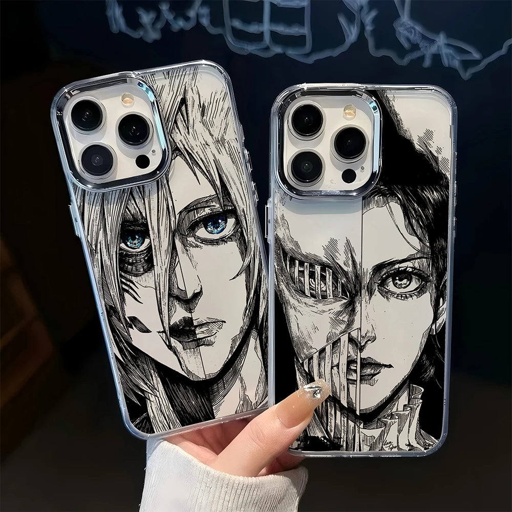 Hot Anime Black Attack On Titan Phone Case For iPhone 17 16e 16 15 14 13 12 11mini Pro Max X XR XSMAX 8 7 Air Plus Soft Cover