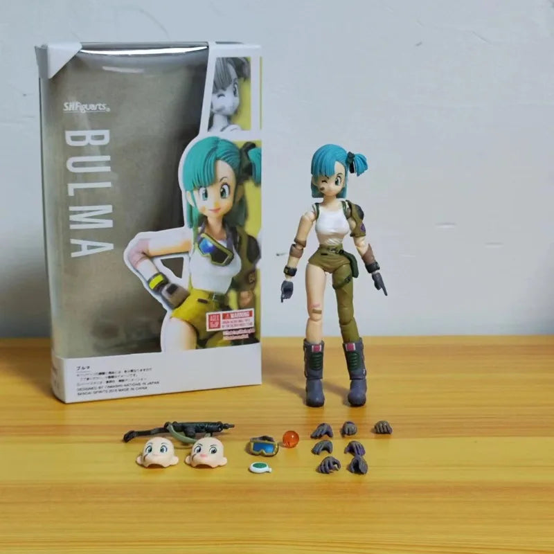 13.5cm Anime Dragon Ball Figures Bulma Goku Action Figure Movable PVC Collection Doll SHF Childhood Son Goku Figurine Model Toys
