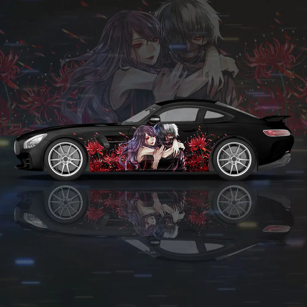 Anime Tokyo Style Ghoul Car Wrap Protect Stickers Car Decal Creative Sticker Car Body Appearance Modification Decorative Sticker