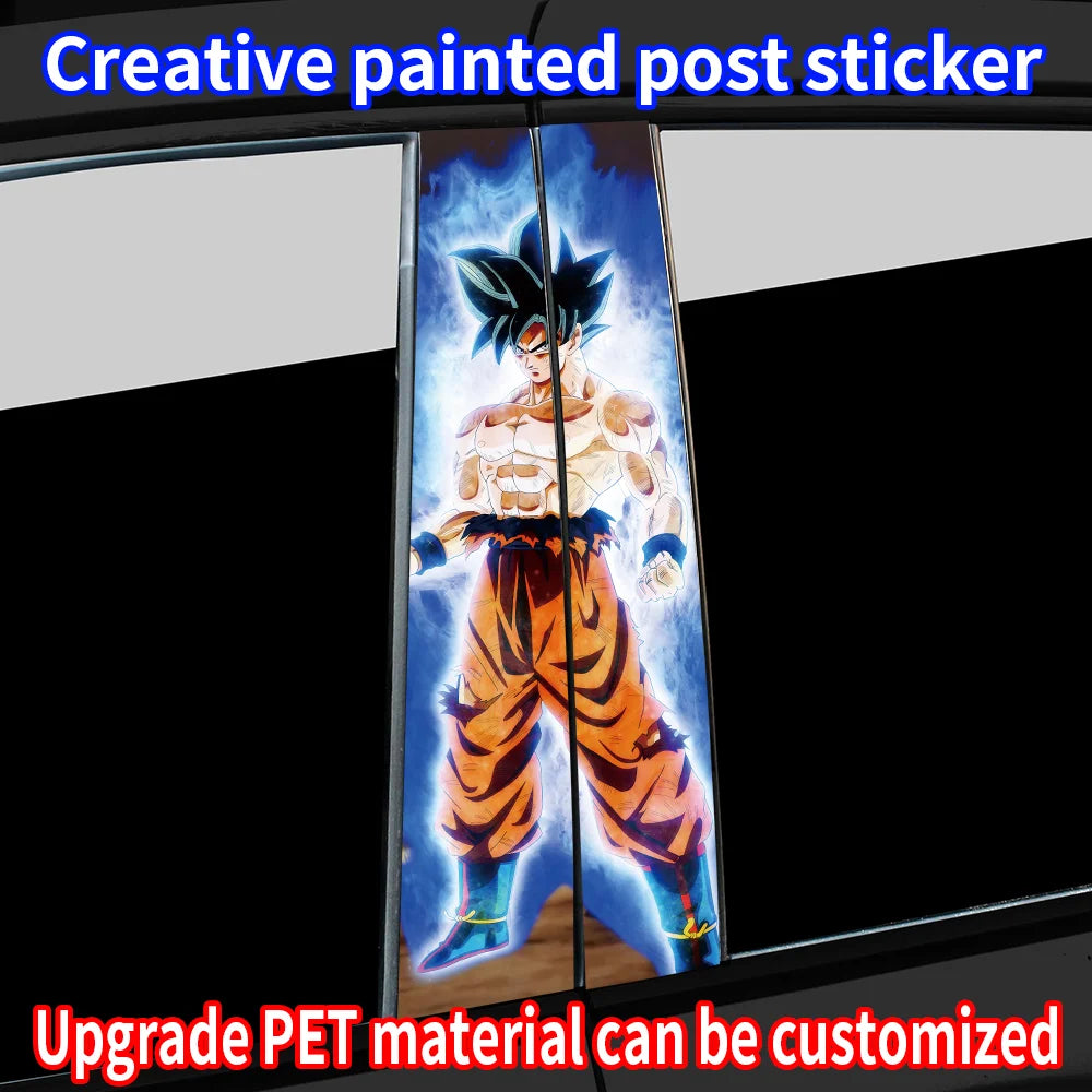 Anime Son Goku Car Stickers Auto B Pillar Waterproof Funny Decoration Cover Scratches Sunscreen Car Doors Pillar Vinyl Decals