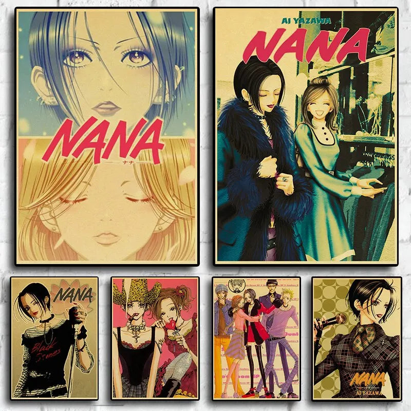 NANA Anime Canvas Poster  Vintage Japanese Comic Art for Living Room Bar Caf Wall Dcor