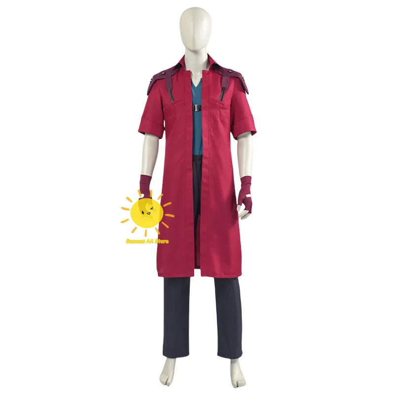 Anime Dante Cosplay Costumes Devil May Cry Cosplay Burgundy Coat Suits Necklace Wig Demon Dante Halloween Carnival Cos Adult Men