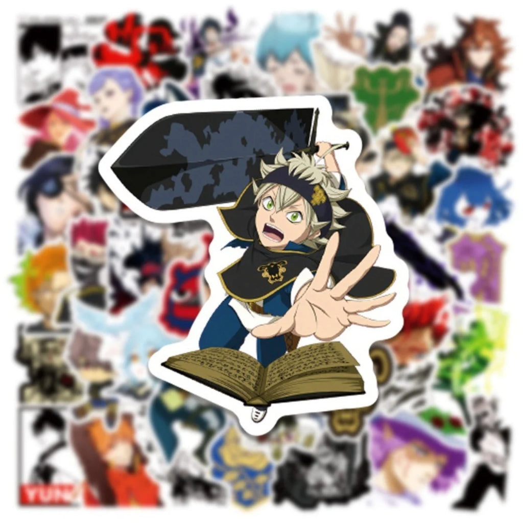 50Pcs Anime Black Clover Stickers Vinyl Waterproof for Laptop Phone Case Notebook Water Bottle DIY Stickers