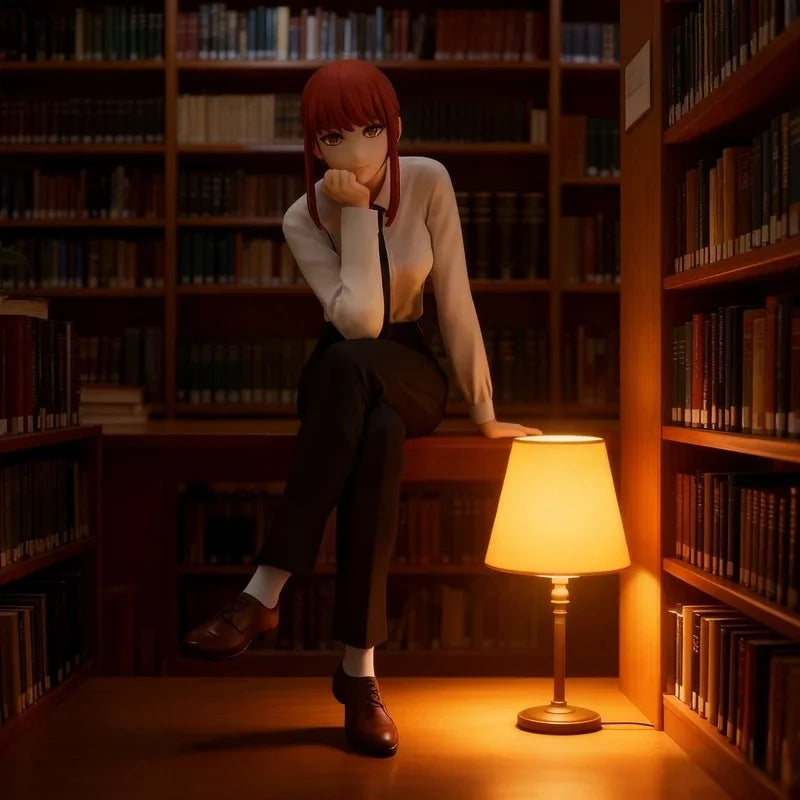 Hot Chainsaw Man Reze Sitting Pose Figure Bomb Devil Anime Manga Girl Statue Noodle Stopper Desktop Decor Collectible Toy
