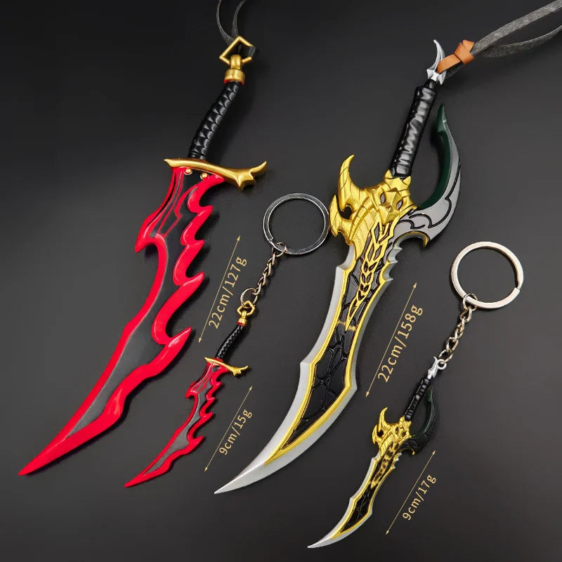 22cm Solo Leveling Anime Peripherals Knight Killer Fangs Metal Toy Sword Cosplay Props Figure Weapon Model Keychain Pendant Gift