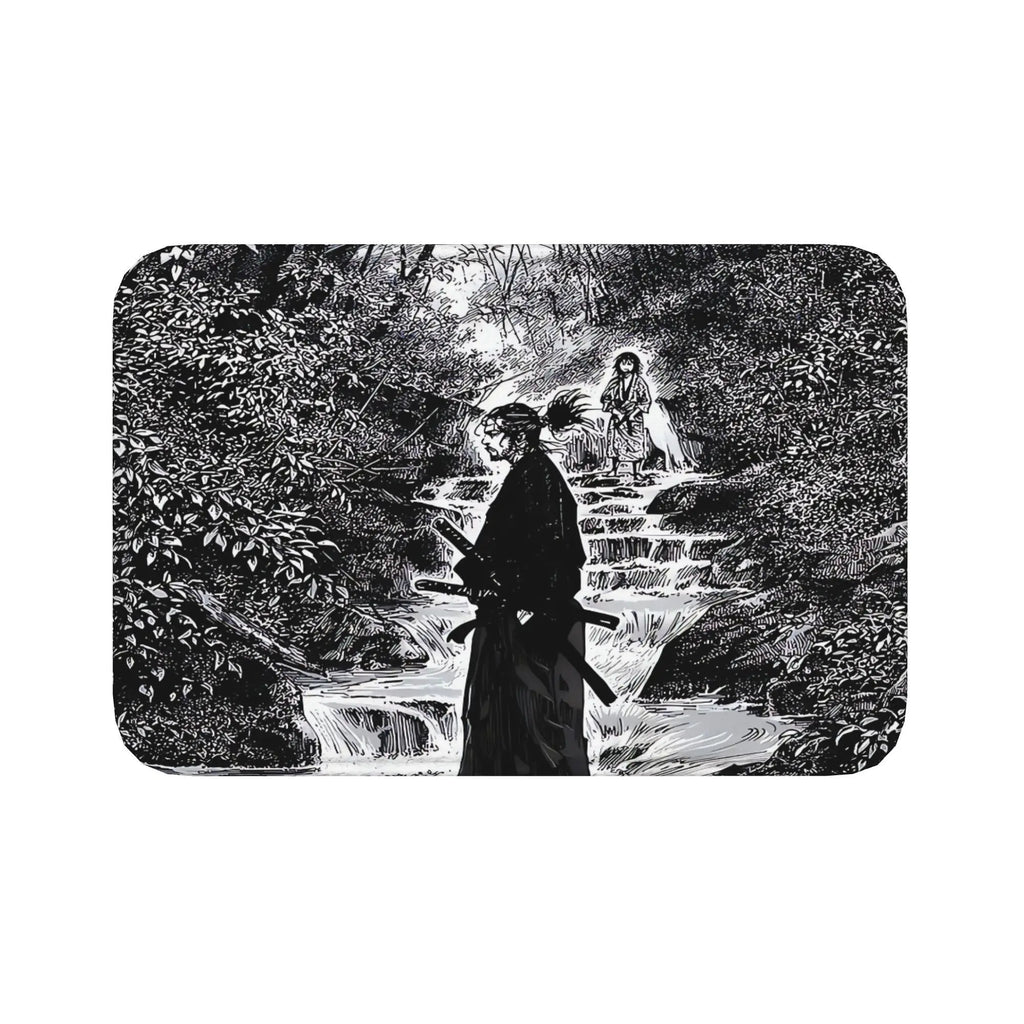 Vagabond Manga Miyamoto Musashi Manga Themed Carpet - Rectangular Floor Suitable for Decor, Machine-Washable Soft Flannel with