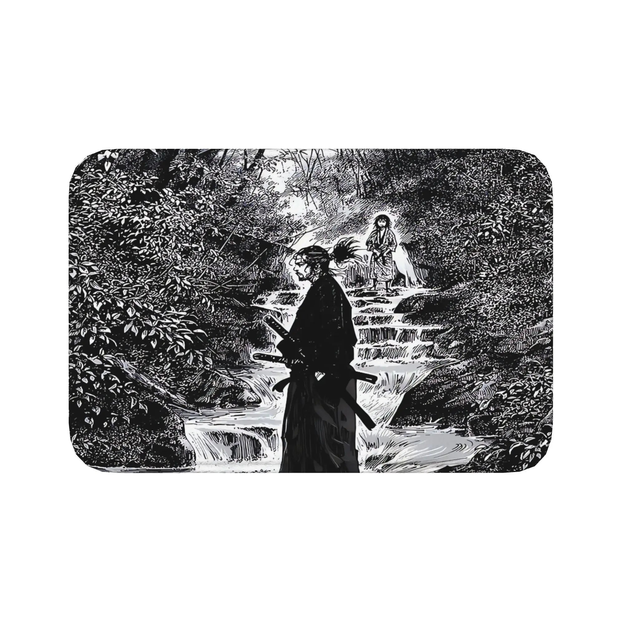 Vagabond Manga Miyamoto Musashi Manga Themed Carpet - Rectangular Floor Suitable for Decor, Machine-Washable Soft Flannel with