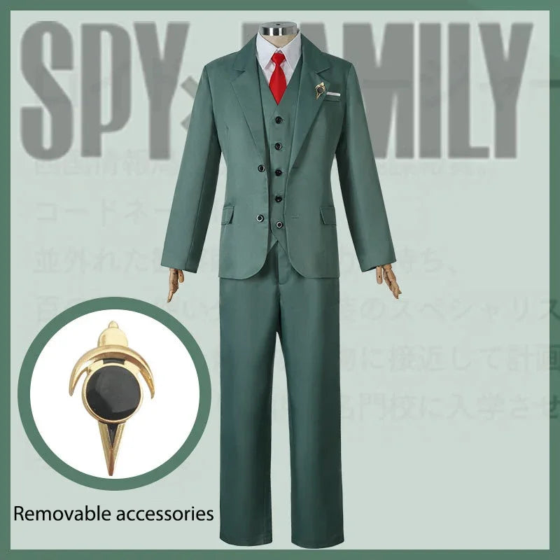 Anime Spy family Loid Forger Cosplay Uniform Costume Men's Suit and Tie White Shirt