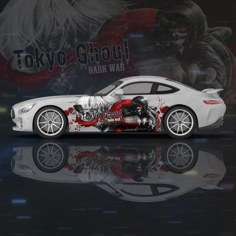 Anime Tokyo Style Ghoul Car Wrap Protect Stickers Car Decal Creative Sticker Car Body Appearance Modification Decorative Sticker