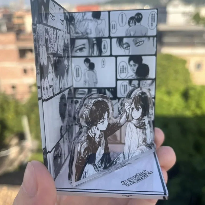 Attack on Titan Acrylic Scene Sign Board Mikasa·Ackerman Eren Jaeger Anime Peripheral Creativity Scene Modeling Desktop Ornament