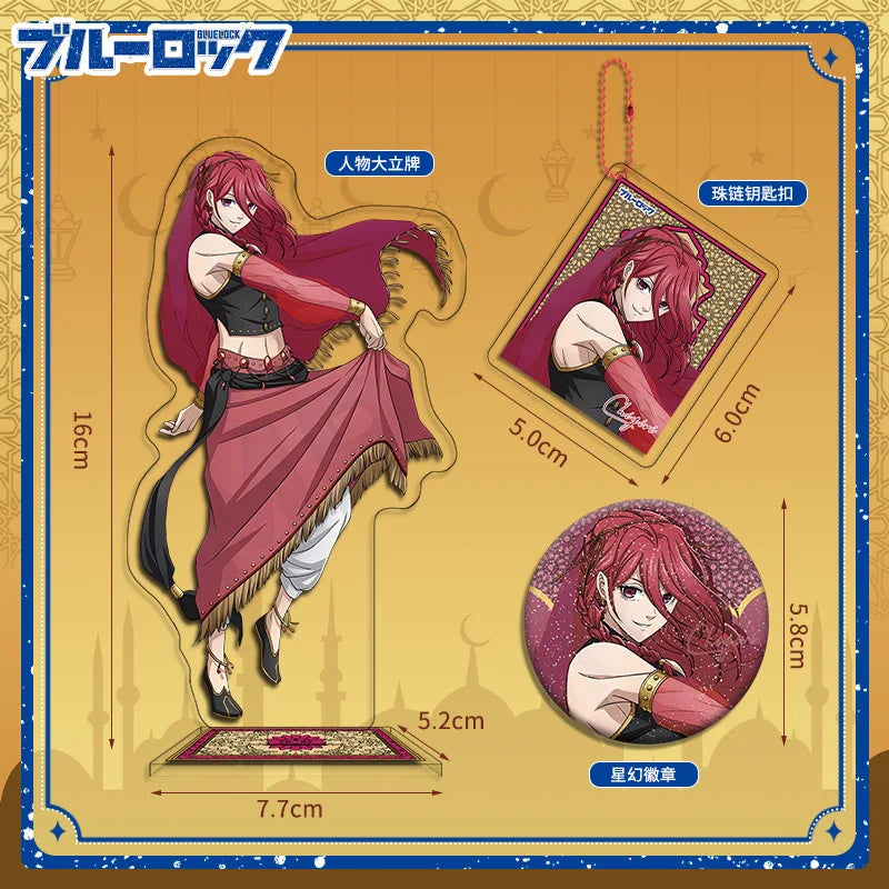 Blue Lock Arabic Style Set Bachira Isagi Chigiri Nagi Medal Stand Merchandise Anime Collectibles Cosplay Accessories Fan Gifts