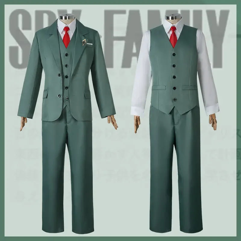 Anime Spy family Loid Forger Cosplay Uniform Costume Men's Suit and Tie White Shirt