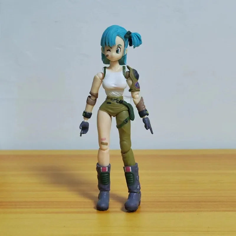 13.5cm Anime Dragon Ball Figures Bulma Goku Action Figure Movable PVC Collection Doll SHF Childhood Son Goku Figurine Model Toys