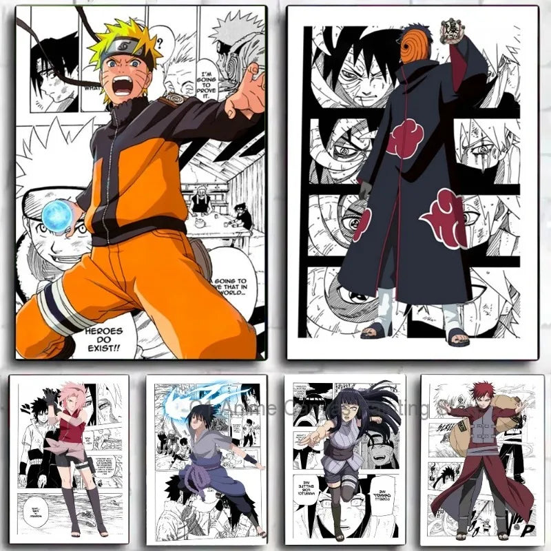Japanese N-naruto Anime Poster Canvas Art Wall Murals Decor Game Room Decor Gifts Kawaii HD Painting Cat Cars