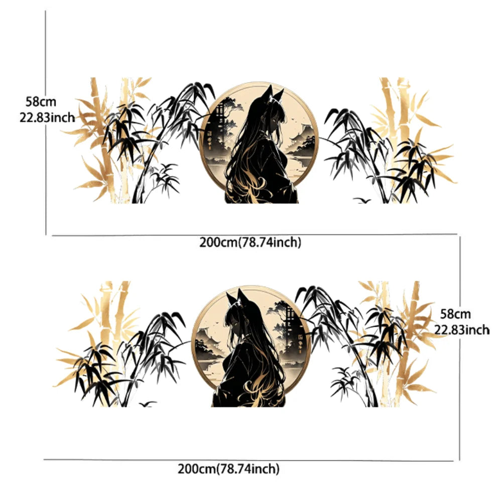 Bloody woman holding a skull car sticker; full-body decoration covering scratches; waterproof car car vinyl wraps