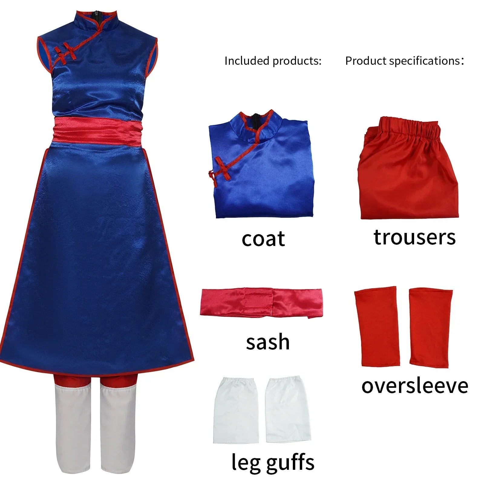 Anime Chichi Cosplay Costume Shirt Blue Uniform Props Cheongsam Women'S Uniform Dress Halloween Party Set Gift