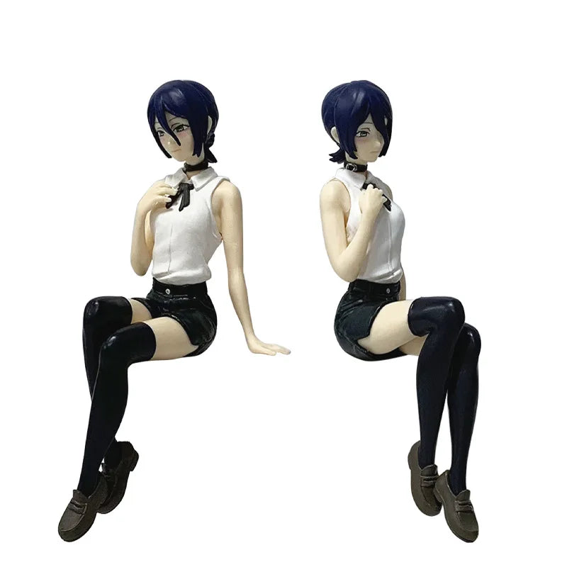Hot Chainsaw Man Reze Sitting Pose Figure Bomb Devil Anime Manga Girl Statue Noodle Stopper Desktop Decor Collectible Toy