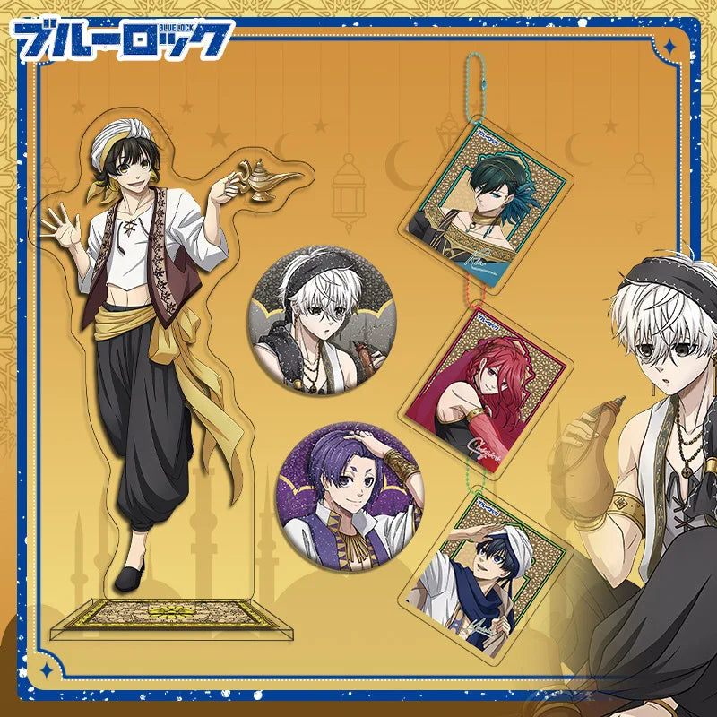Blue Lock Arabic Style Set Bachira Isagi Chigiri Nagi Medal Stand Merchandise Anime Collectibles Cosplay Accessories Fan Gifts