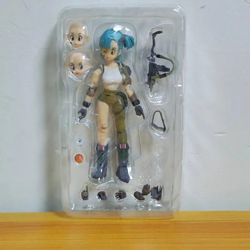 13.5cm Anime Dragon Ball Figures Bulma Goku Action Figure Movable PVC Collection Doll SHF Childhood Son Goku Figurine Model Toys