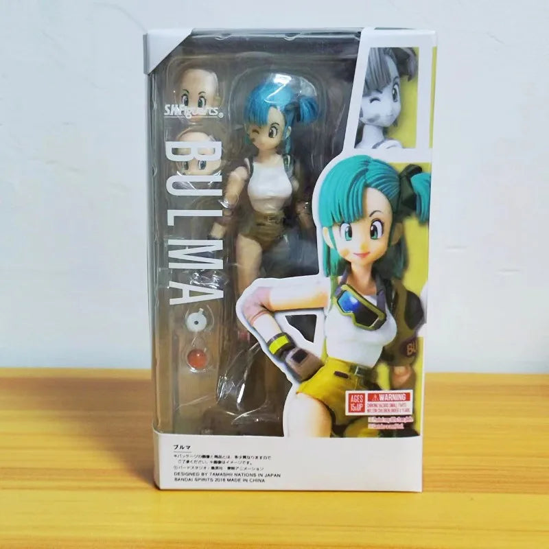13.5cm Anime Dragon Ball Figures Bulma Goku Action Figure Movable PVC Collection Doll SHF Childhood Son Goku Figurine Model Toys