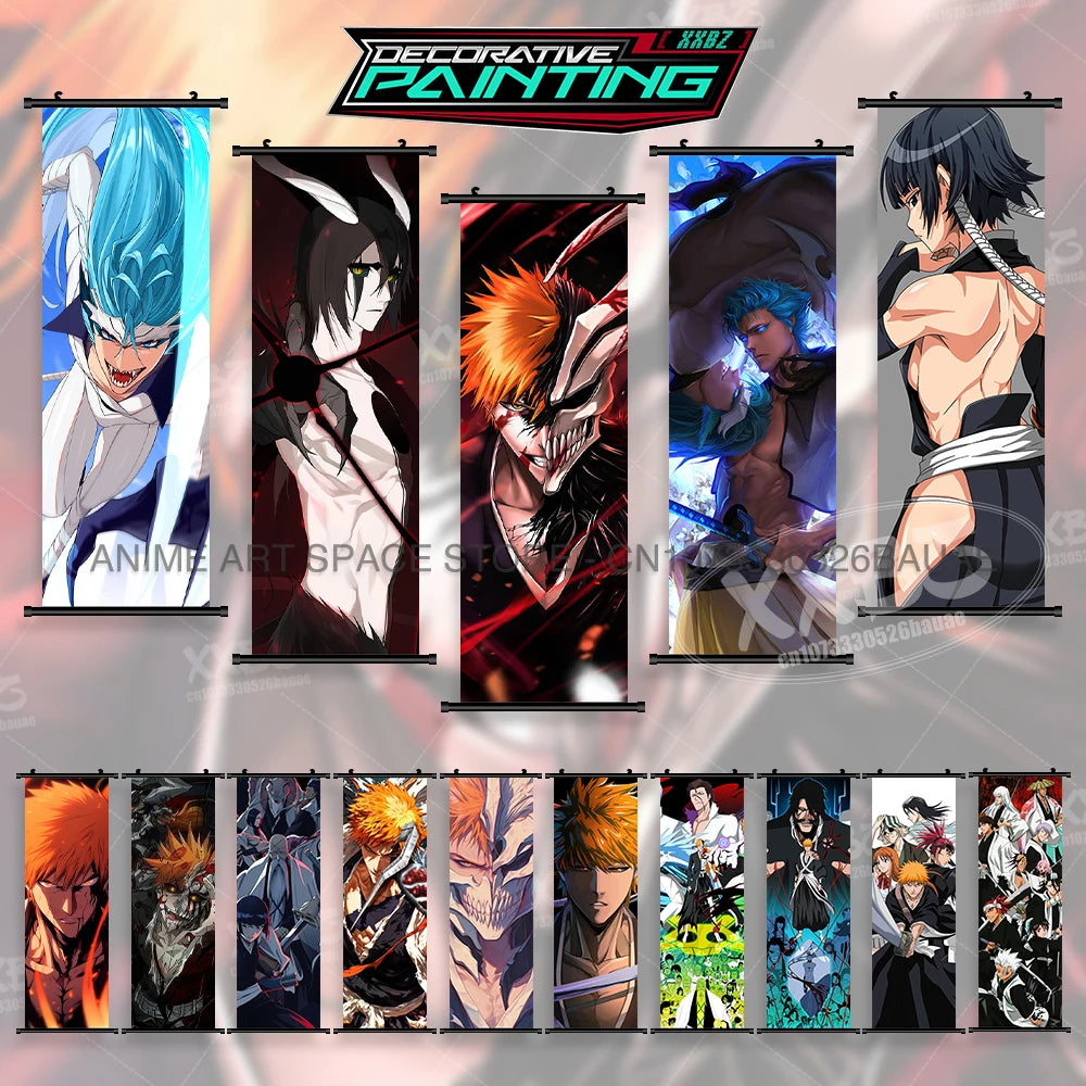 Anime BLEACH Hanging Painting Kurosaki Ichigo Wall Art Scrolls Picture Sado Yasutora Home Decor Canvas Japanese Figures Poster