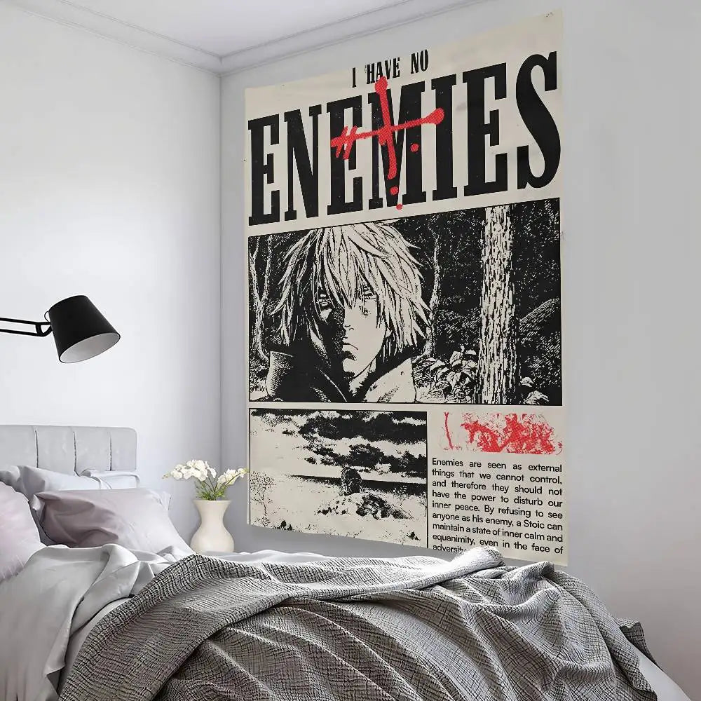 V-Vinland S-Saga Anime M-Manga Tapestry Bedroom Living Bar Garden Outdoor Microfiber festival Decoration Background Art Banner